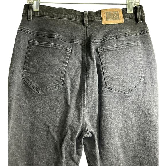 Vintage Liz Claiborne High Rise Black Tapered Plus Mom Jeans Cotton‎ Denim USA - Picture 4 of 7